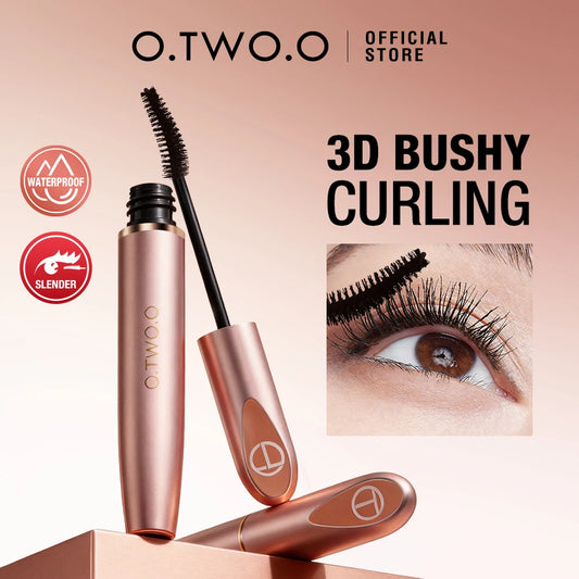 O.TWO.O Black Mascara 3D Silk Fiber Waterproof Long-lasting Extension Volume Lengthen Curling Oversize Volume Mascara Eye Makeup
