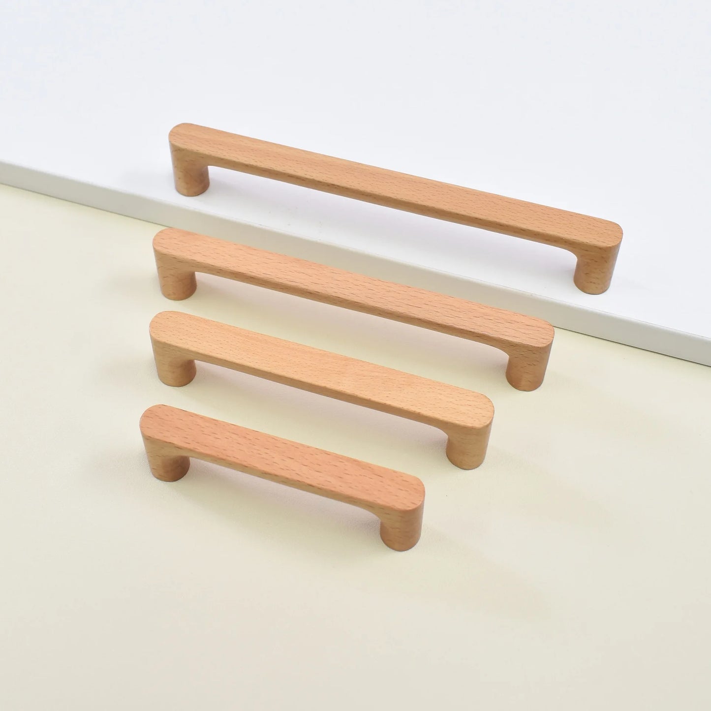Nordic Wood Cabinet Handle Solid Wooden Kitchen Door Handle Dresser Wardrobe Knobs Cupboard Drawer Pull Furniture Handles