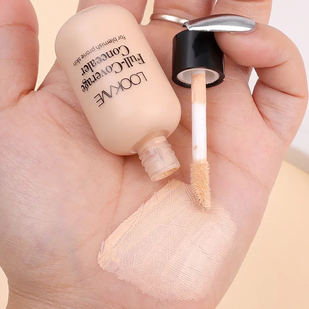 Full Coverage Acne Dark Circles Concealer Cream Waterproof Matte Oil Control Lasting Liquid Foundation Facial Makeup Cosmetics