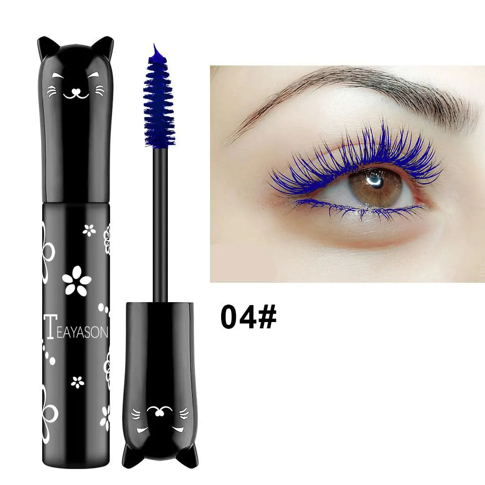 TEAYASON 6 Color Mascara Waterproof Moisturize Lasting Thick Curly Slender Eyelash New Fashion Blue Black Mascara Cosmetics 10ml