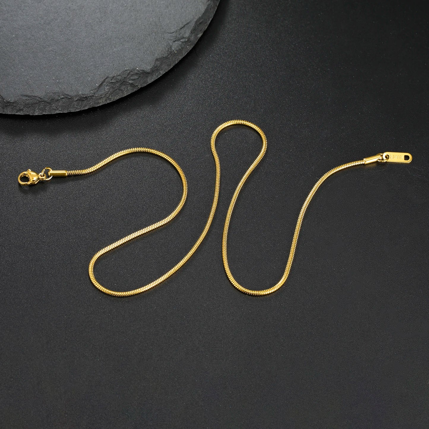 Skyrim Round Snake Chains Stainless Steel Necklace Men Women 40/45/50/55/60cm Length Unisex Hip Hop Punk Jewelry Gifts Wholesale