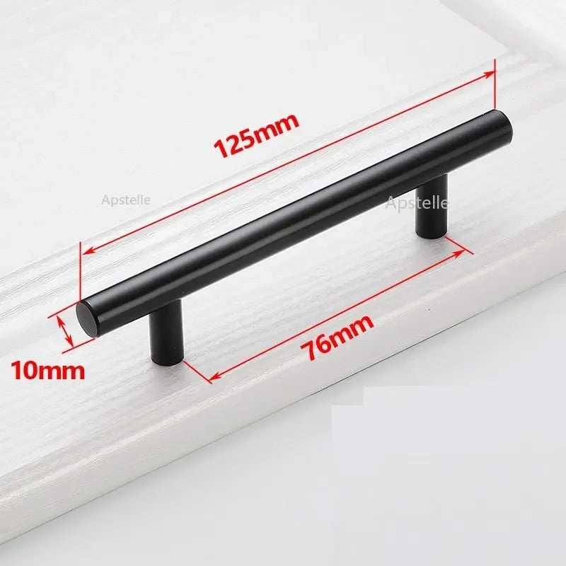 Apstelle Black Golden Cupboard Handle Brushed Stainless Steel Kitchen Cabinet Door Knob Furniture Drawer Pulls Bar Handle