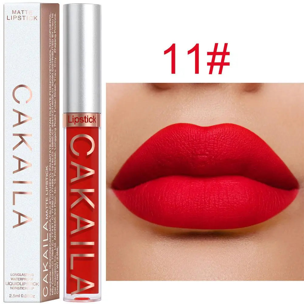 CAKAILA Nude Liquid Lipstick Set Velvet Matte Lip Gloss Sexy Red Lipstick Nude Women Long Lasting Waterproof Lipstick Cosmetic