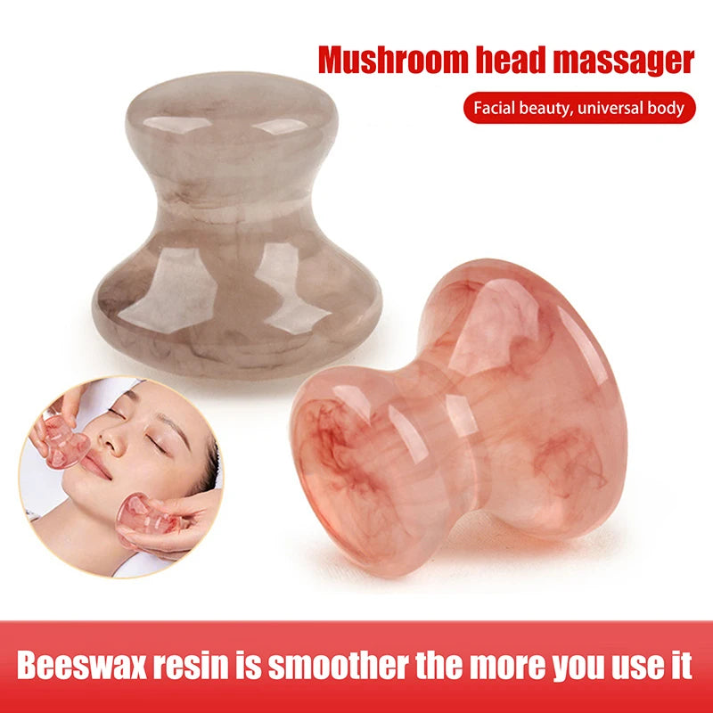 1PC Natural Jade Mushroom Shape Gua Sha Board Face Back Body Massager Facial Beauty Care Skin Tool Women Relaxing Face Roller