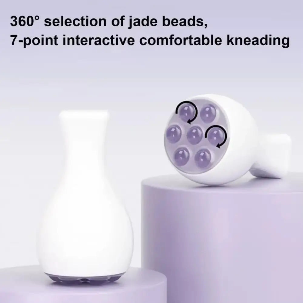 360 Degree Rotate Handheld Facial Roller Jade Bead Face Lift Jade Ball Massager Skin Tightening Comfortable