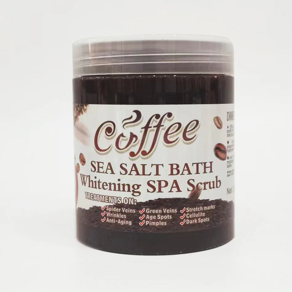 350g/680g Coffee Body Scrub Exfoliating Lightening Skin Pore Cleansing Soften Sea Bath Salt Cream Moisturizing Anti Cellulite