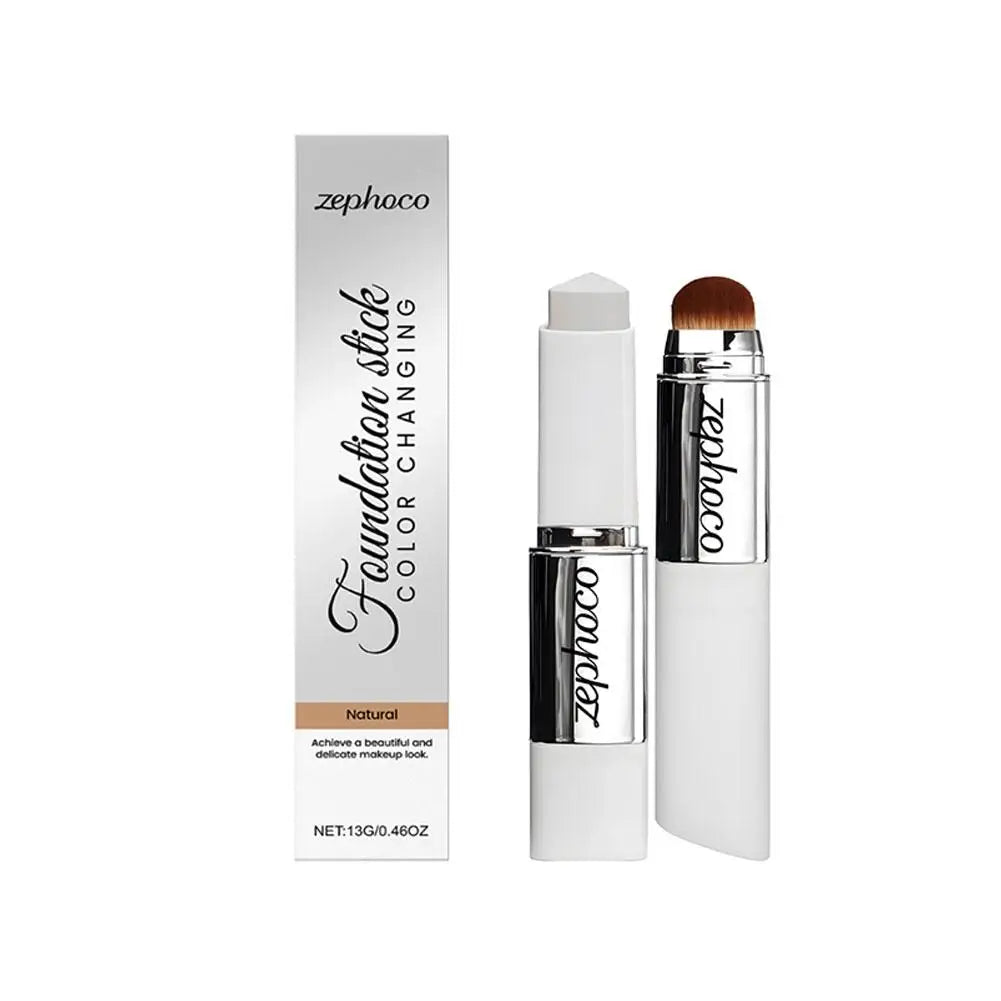 ZEPHOCO 2-in-1 Color Changing Foundation Stick Long Lasting Moisturizing Lightweight Foundation High Concealer Power Makeup