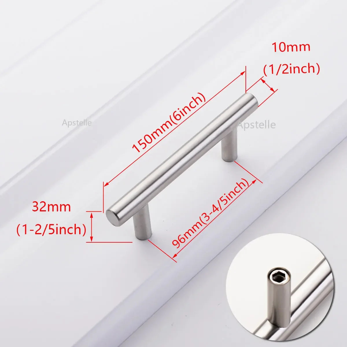 Apstelle Black Golden Cupboard Handle Brushed Stainless Steel Kitchen Cabinet Door Knob Furniture Drawer Pulls Bar Handle