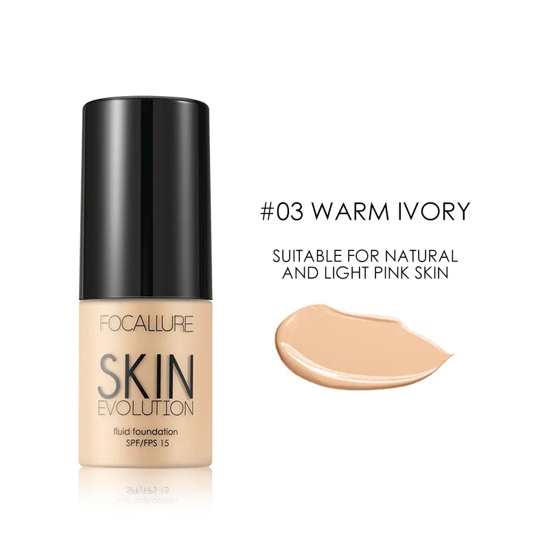 FOCALLURE Face Liquid Foundation Oil Control Moisturizer Full Coverage Concealer Matte Primer Base Cream Foundation Makeup