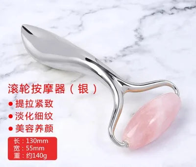 New natural jade roller massager facial facial beauty Douyin with shaving points to lift and tighten the female