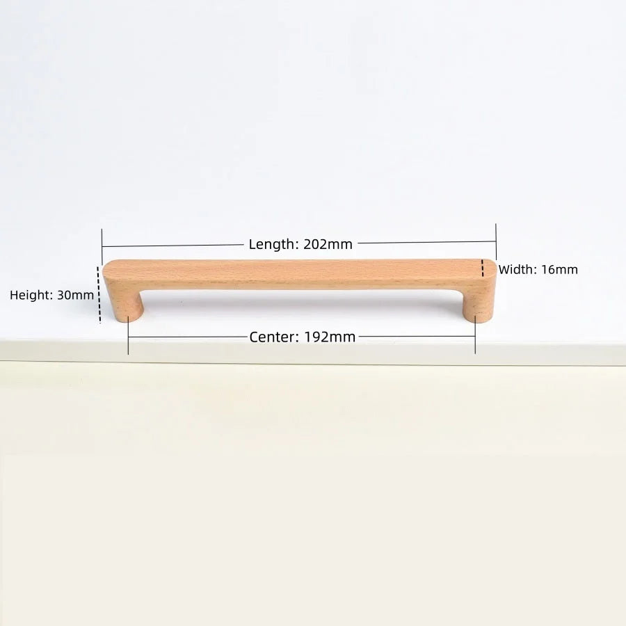 Nordic Wood Cabinet Handle Solid Wooden Kitchen Door Handle Dresser Wardrobe Knobs Cupboard Drawer Pull Furniture Handles