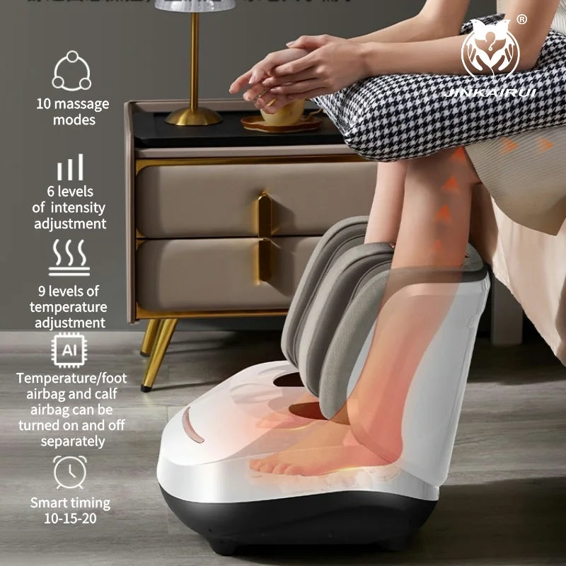 JinKaiRui Electric Roller Foot Massager With Heating Kneading Leg Calf Massage Airbag Wrapped Fatigue Relieve Health Care Gift