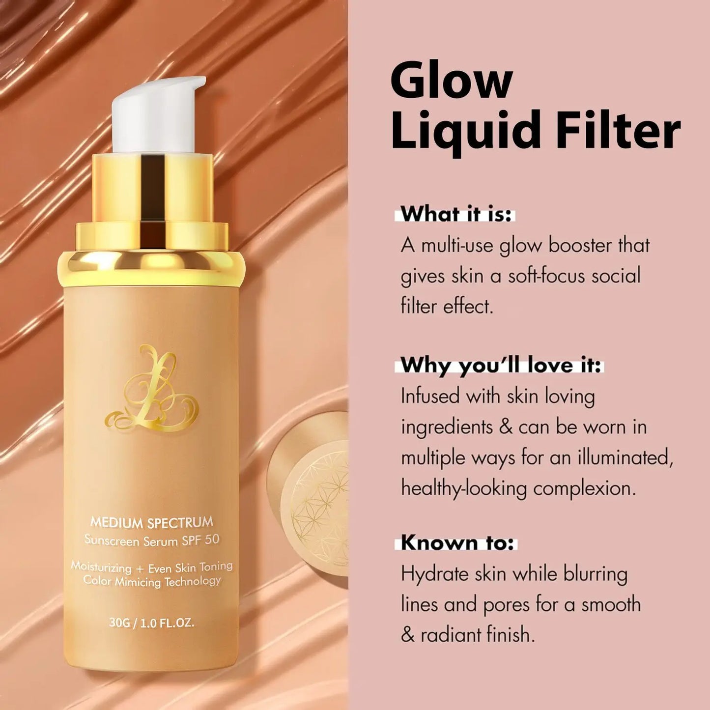 2025 Forever Bloom Inspired 4-In-1 Liquid Foundation Hydrating Medium Coverage with SPF50+, 30ml Korean Makeup