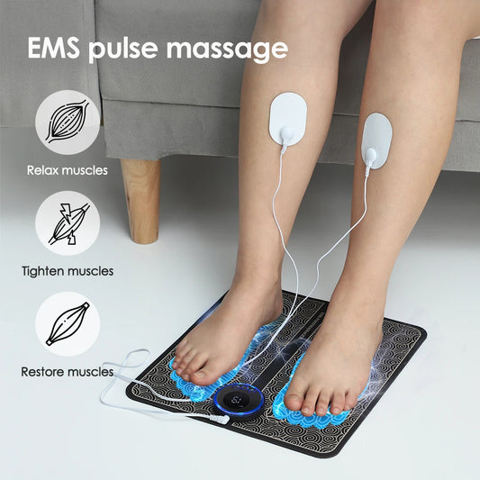 EMS Electric Foot Massager Mat 8 Modes Relieve Pain Muscle Stimulator Blood Circulation vibration Foot Massage Machine Feet SPA