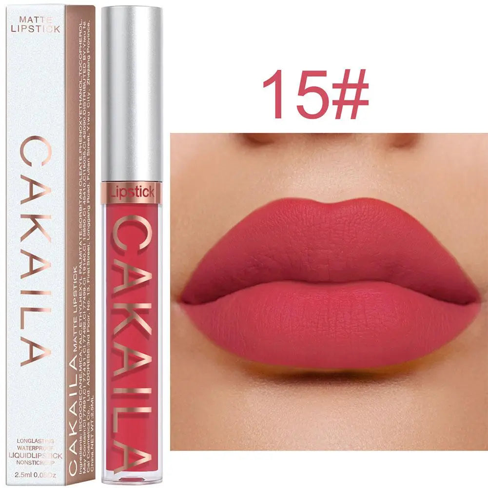 CAKAILA Nude Liquid Lipstick Set Velvet Matte Lip Gloss Sexy Red Lipstick Nude Women Long Lasting Waterproof Lipstick Cosmetic