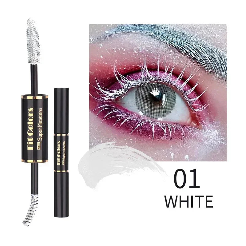 Double Head Colorful Mascara Waterproof Eyelashes Extension Thick Curling Quick Dry Long-lasting Blue Purple White Mascara