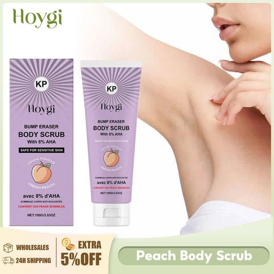 HOYGI Peach Body Scrub Deep Cleansing Underarm Removes Dirt Reduce Dryness Bleaching Exfoliation Chicken Skin Removal Skin Care