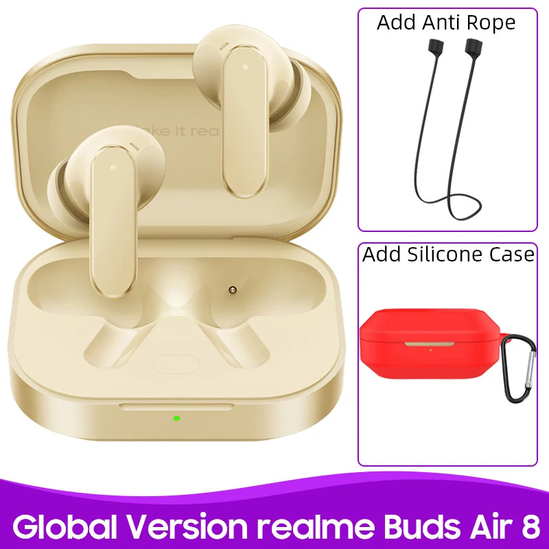 realme Buds Air 8 55dB Ultra Depth Noise Cancellation Global Version True Wireless Earphone Bluetooth 5.4 Earbuds LHDC 5.0 IP55