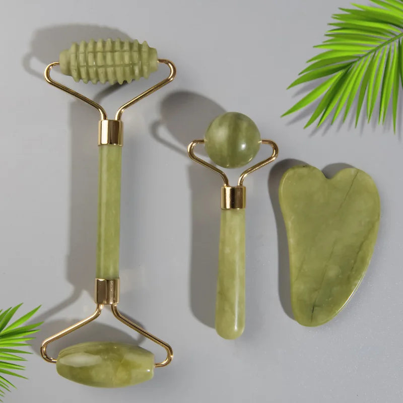 1PC Natural Jade Roller Massager Face Microniddle Roller Facial Skin Care SPA Acupuncture Massage Beauty Tool Dropshipping