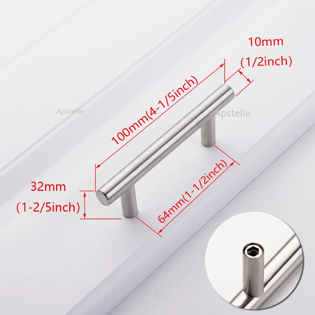 Apstelle Black Golden Cupboard Handle Brushed Stainless Steel Kitchen Cabinet Door Knob Furniture Drawer Pulls Bar Handle