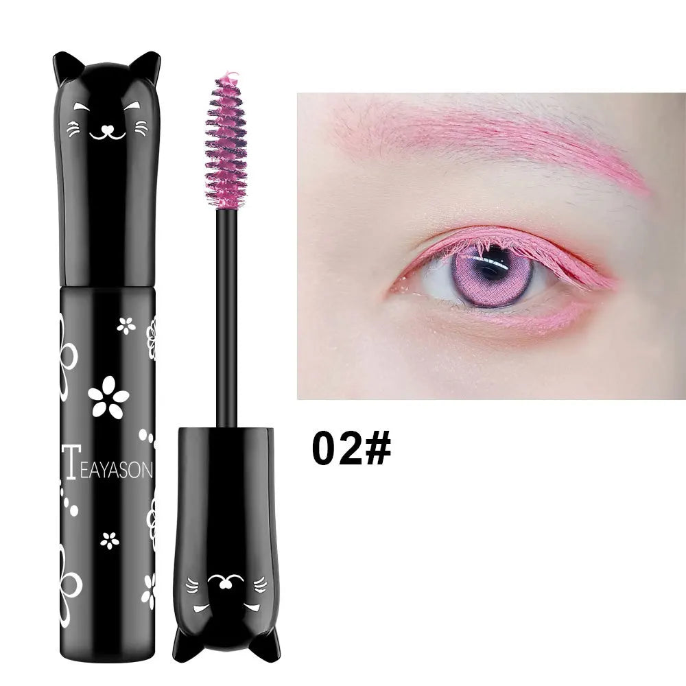 TEAYASON 6 Color Mascara Waterproof Moisturize Lasting Thick Curly Slender Eyelash New Fashion Blue Black Mascara Cosmetics 10ml