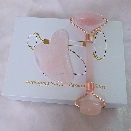 Gua Sha Natural Stone Quartz Jade Massage Roller Faical Massage Tools for Face Board Acupoint Eye Care Body SPA Massager