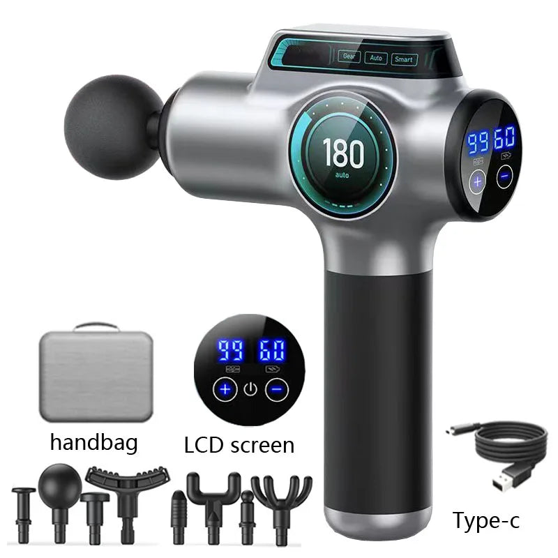 Massage Gun Deep High Frequency Muscle Massage Relaxation Electric Shock LCD Display 99Gear Profession Fascia Gun