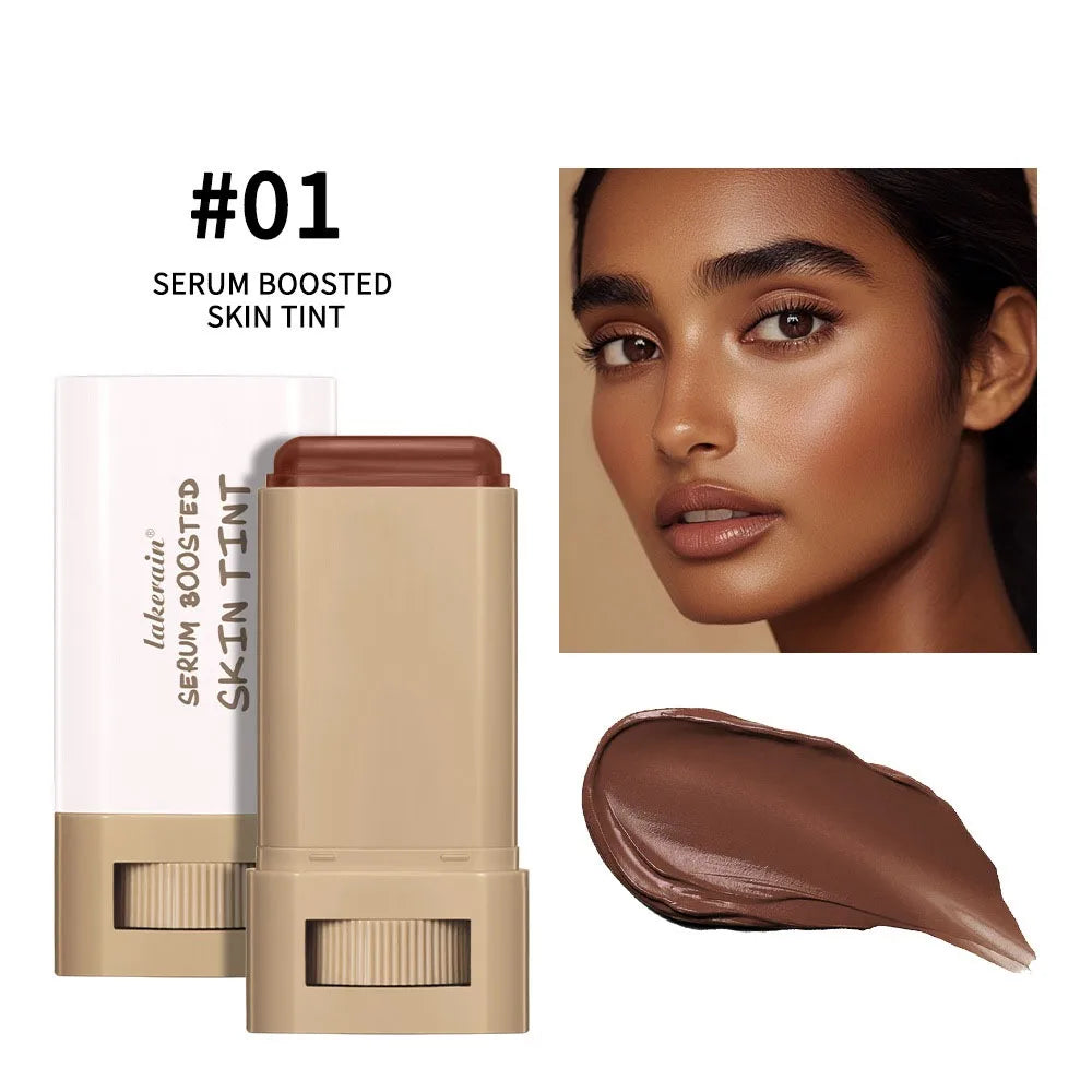 Smooth Plumper Skin Tint Foundation Stick Hight Coverage Boosted Skin Foundation Balm Moisturizing Serum Full Coverage