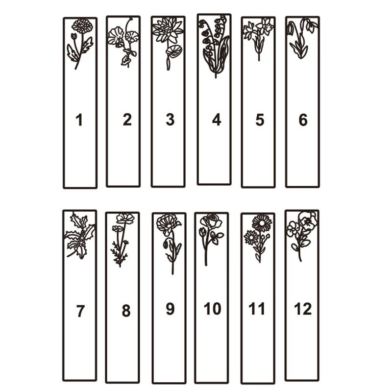 Customized Name Bookmarks Personalized Birthday Flowers Stainless Steel Bookmarks Student Jewelry Birthday Gifts For Children