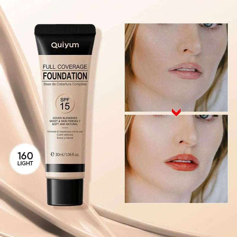 Fully Covered Liquid Foundation 30ml Covers Facial Defects and Moisturizing Naturally and Lasts