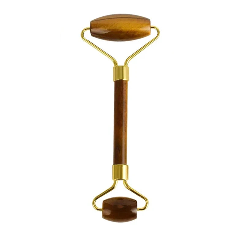 Natural Tiger Eye Jade Roller Guasha Beautiful Massager Facial Scraping Tools Neck Face Massage Anti Wrinkle Relax SPA Stone