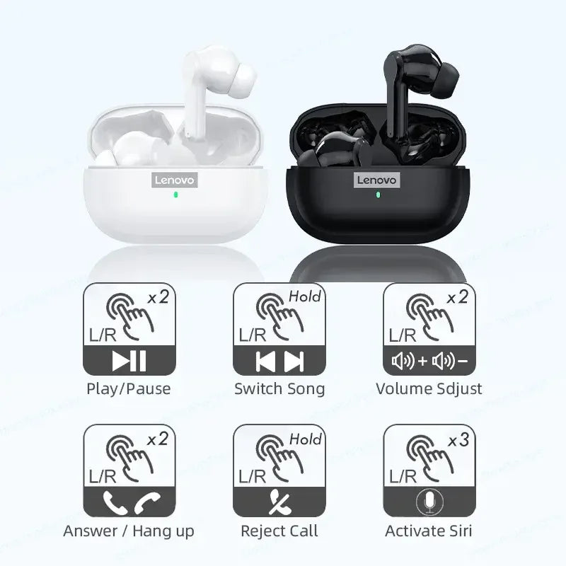 Choice Lenovo LP1S PRO TWS Wireless Bluetooth V5.0 Earphones Touch Control Waterproof Headsets Long Endurance Sport Earbuds