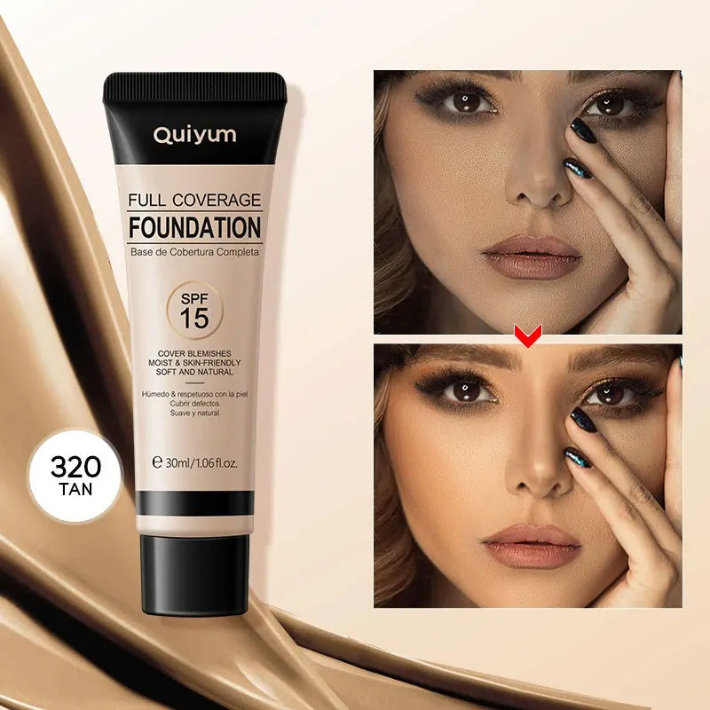 Fully Covered Liquid Foundation 30ml Covers Facial Defects and Moisturizing Naturally and Lasts