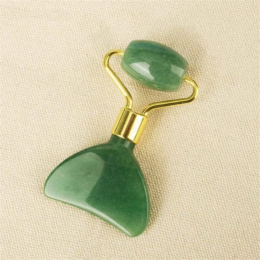 2 in 1 Portable Jade Face Body Scraping Scraper Massage Roller Tool
