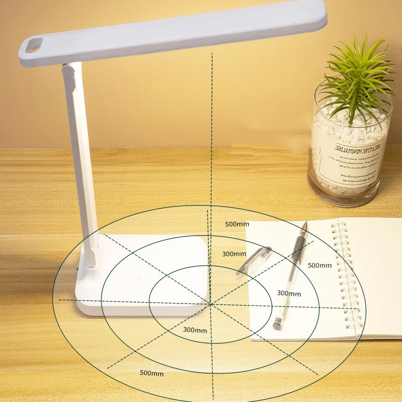 2026 Chargeable LED Table Lamp USB Color Stepless Dimmable Desk Lamp Touch Foldable Eye Protection Reading Night Light