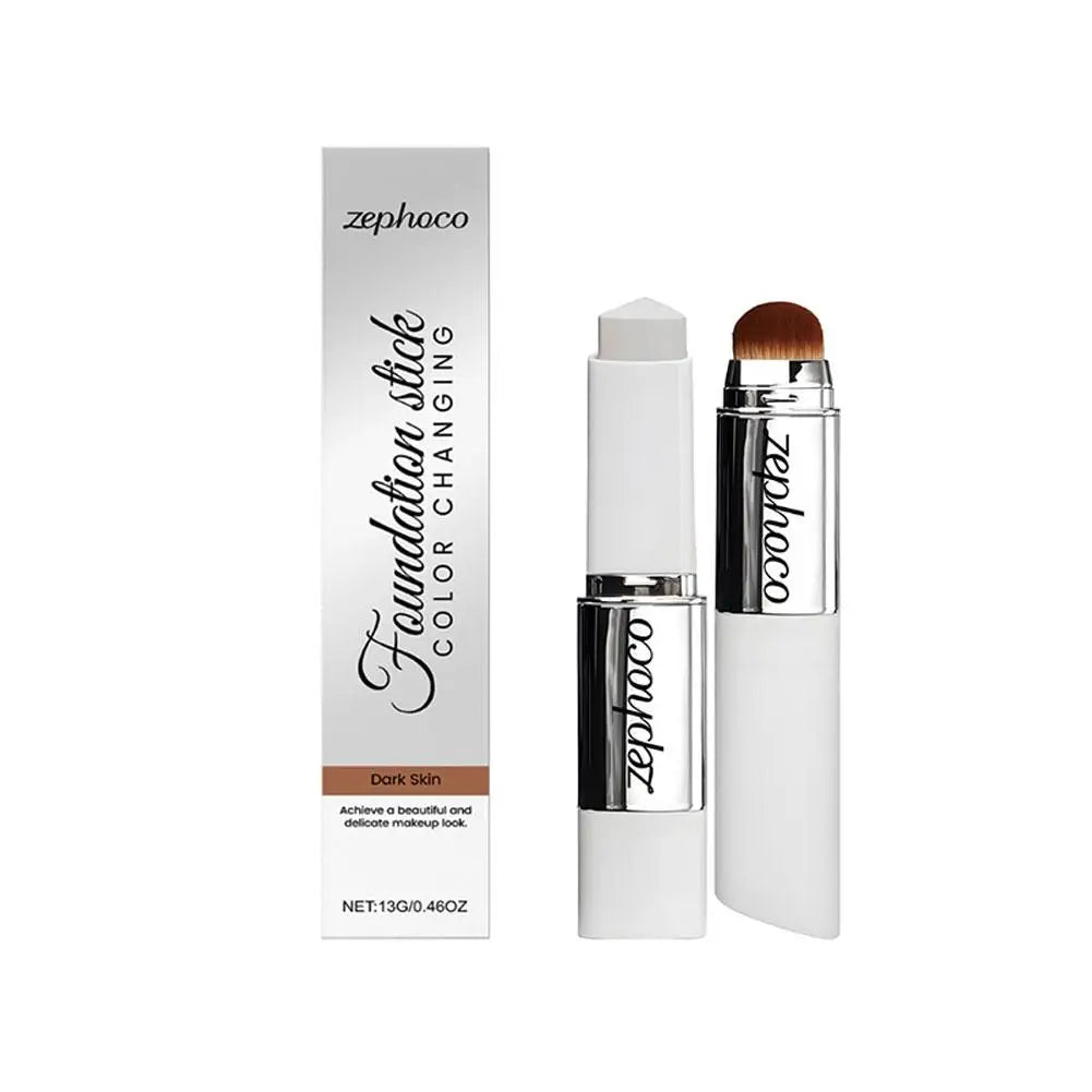 ZEPHOCO 2-in-1 Color Changing Foundation Stick Long Lasting Moisturizing Lightweight Foundation High Concealer Power Makeup