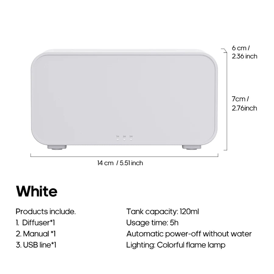 Aroma Diffuser Simulation Colorful Flame Air Humidifier Can add Essential Oil Timing Setting Ultrasonic Cool Mist Maker Fogger