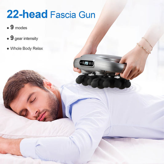 22-Head Fascia Gun High-Frequency Vibration Body Massage Gun Back and Waist Massager Neck Shoulder Massager Muscle masajeador