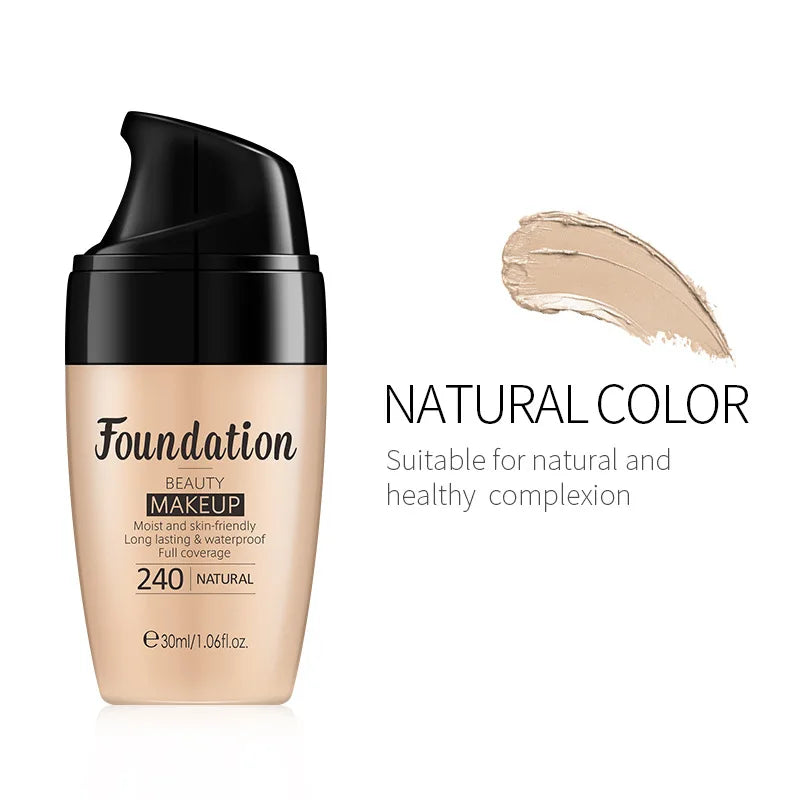LAIKOU 30ml Liquid Foundation Waterproof Makeup High Coverage Concealer Long-lasting Cover Dark Circle Brighten Matte BB Cream