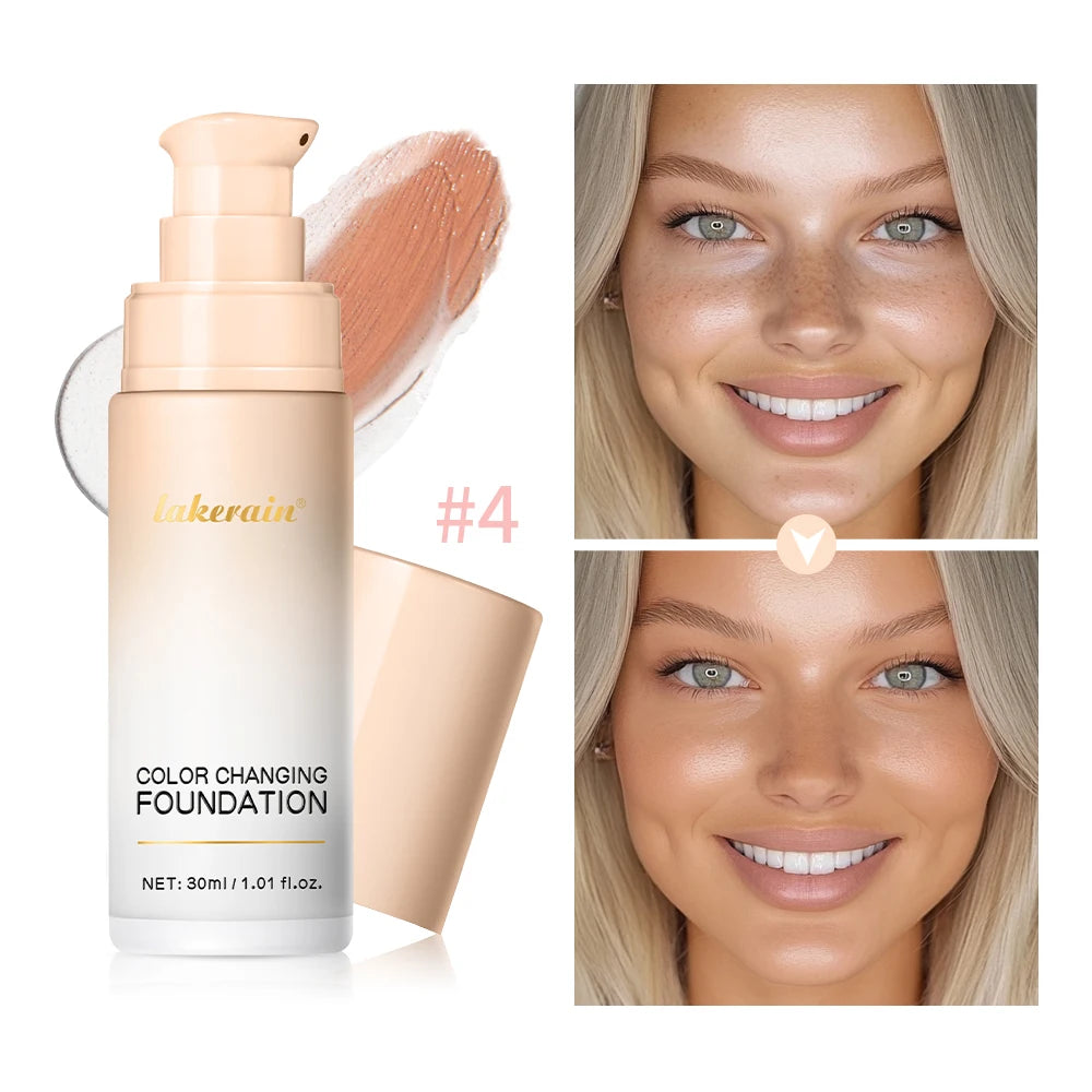 Natural Color Changing Liquid Foundation Centella Korean Lightweight High Coverage Foundation Long-lasting  Natural Base Makeup