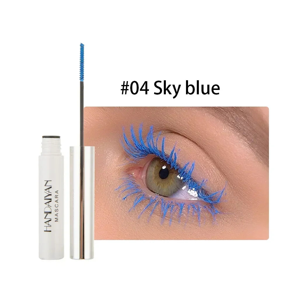 12 Color Mascara Waterproof Fast Dry Eyelashes Curls Extension Make-Up Eyelashes Blue Red Purple Black White Gold Ink Mascara