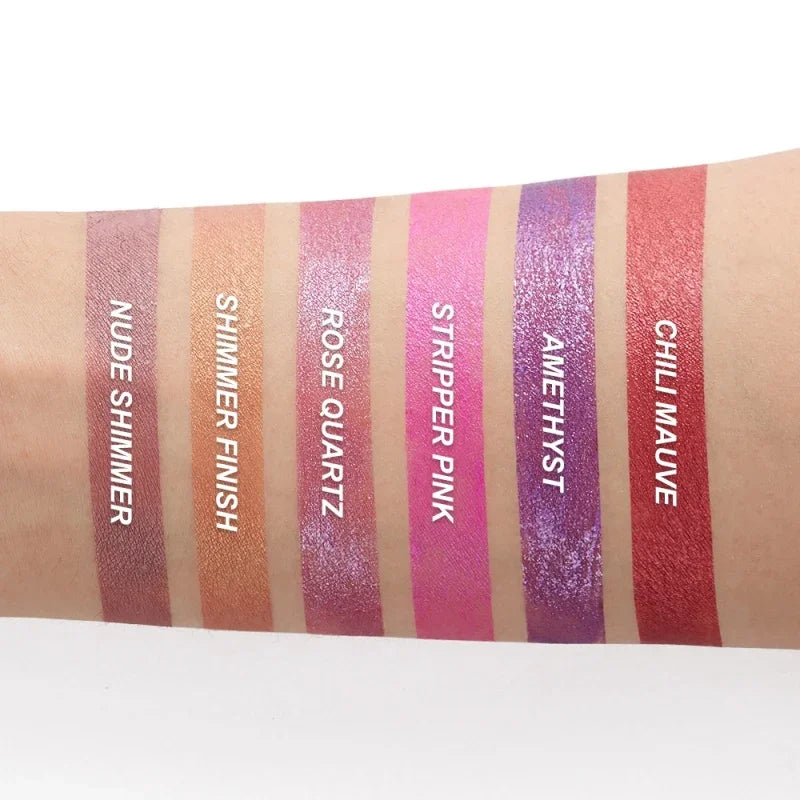 12 Colors Matte Metallic Lip Gloss Long Lasting Non-stick Cup Nude Matte Metallic Lip Color Lipstick Waterproof Lip Glaze Makeup