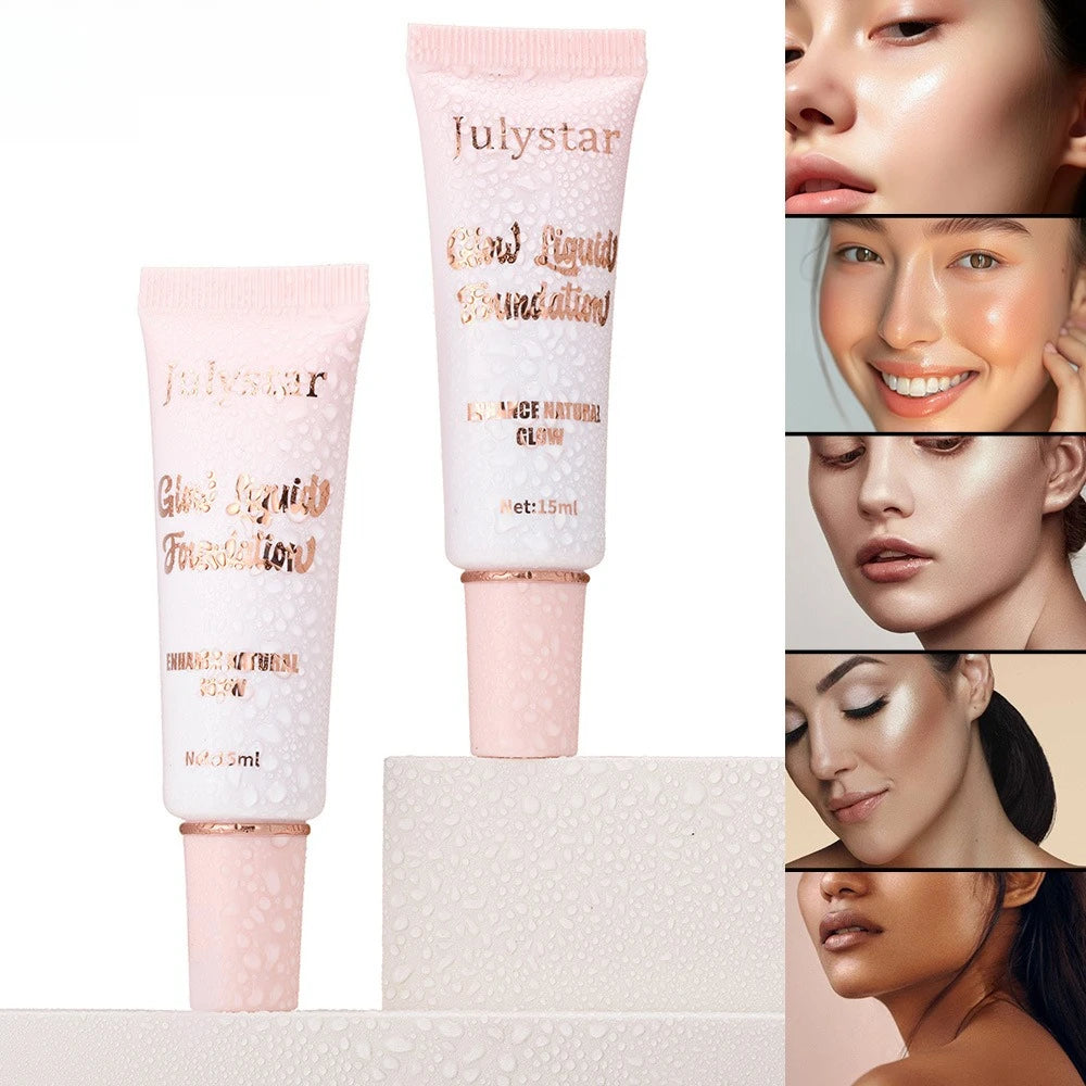 2 in 1 Liquid Foundation with Concealer and Highlighter Natural Full Coverage Long Lasting Hydrating Makeup with Luminous Finish
