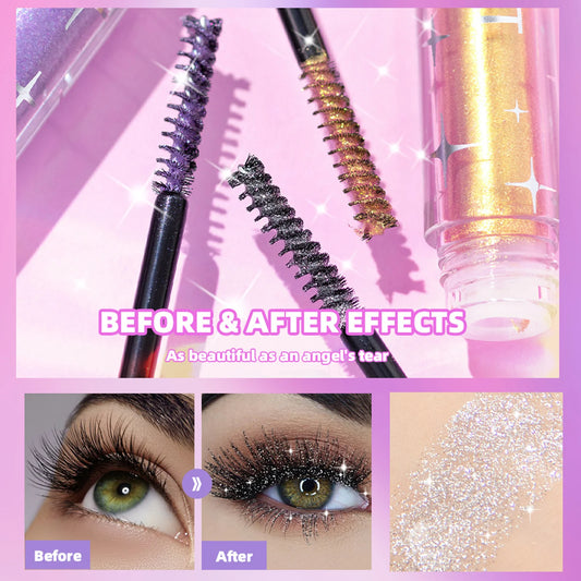 Diamond Shimmer Mascara Glitter Lash Mascara Waterproof Long Lasting Shimmer Gloss Mascara Long Curl Mascara Eyeshadow Makeup