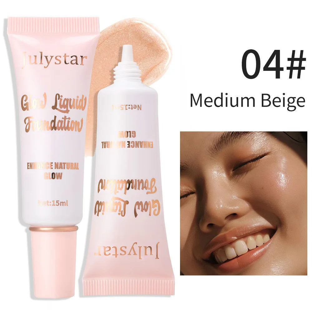 2 in 1 Liquid Foundation with Concealer and Highlighter Natural Full Coverage Long Lasting Hydrating Makeup with Luminous Finish