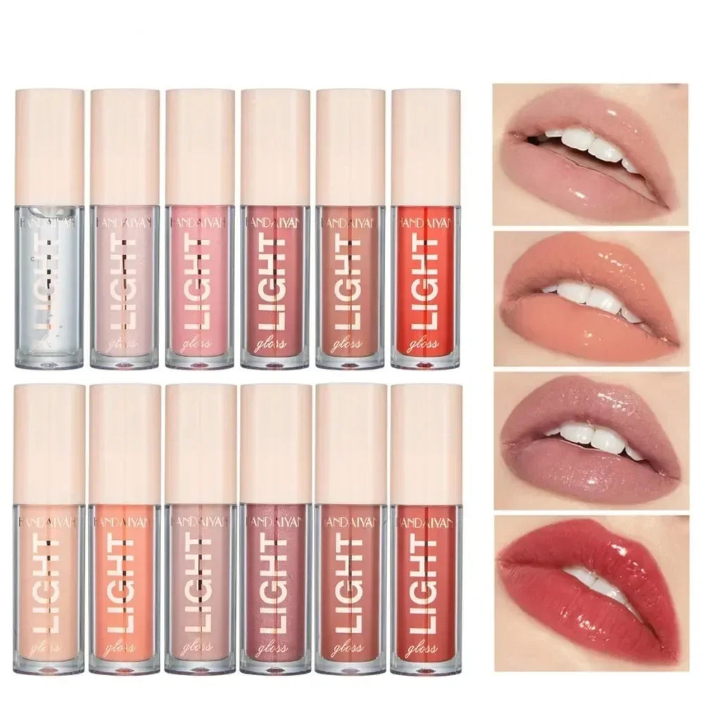 12Colors Mirror Pearl Lip Gloss Long-lasting Moisturizing Shine Glitter Lip Glaze Liquid Lipstick Women Makeup  Waterproof Glass