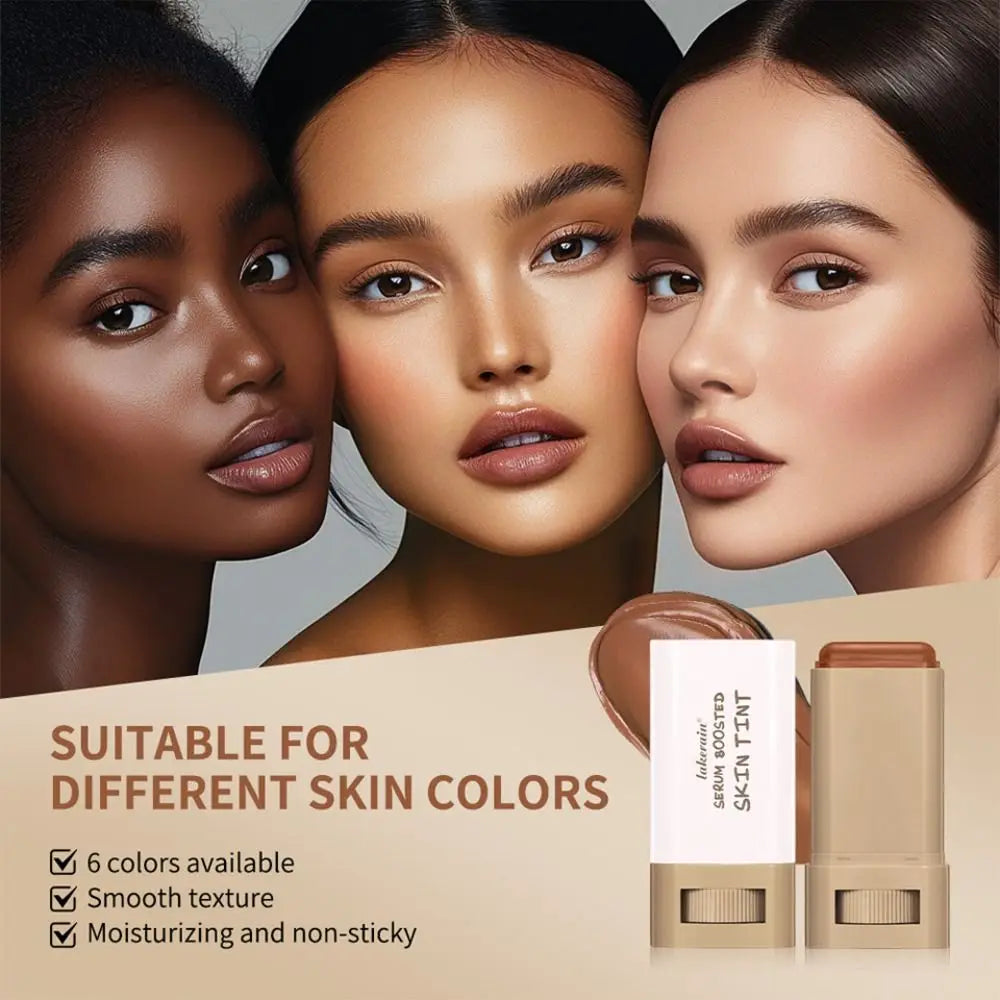 Smooth Plumper Skin Tint Foundation Stick Hight Coverage Boosted Skin Foundation Balm Moisturizing Serum Full Coverage