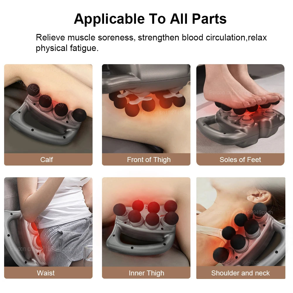 Fascia Massage Gun High frequency Body Neck Shoulder Back Waist Massager Professional Muscle Massage Machine 16-Head Fascia Gun