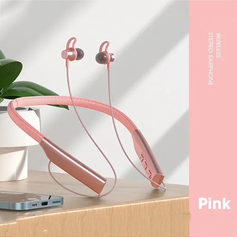 Bluetooth 5.0 Neckband In Ear Headphones IPX5 Sports Wireless Earphones Hifi Stereo Bass Earbuds with SD/TF Card Mode