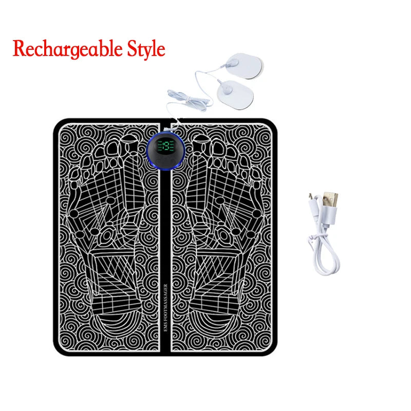 Electric EMS Foot Massager Pad Portable EMS Muscle Stimulation Massage Mat Relief Pain Relax Feet Slimming Shaping